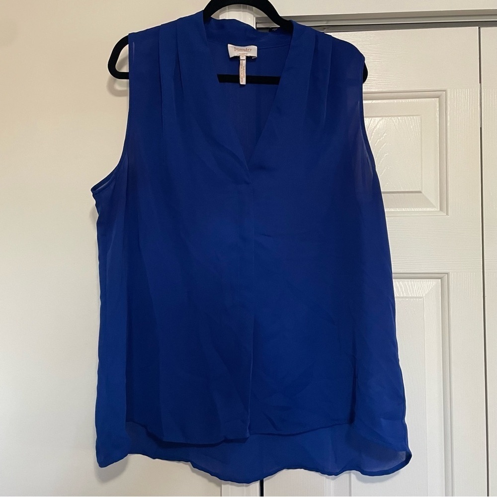 Laundry by Shelli Segal LA Blue Sleeveless Blouse V Cut Size XL